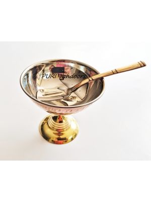 Copper Ice Cream cup n copper spoons ( Set of 12)